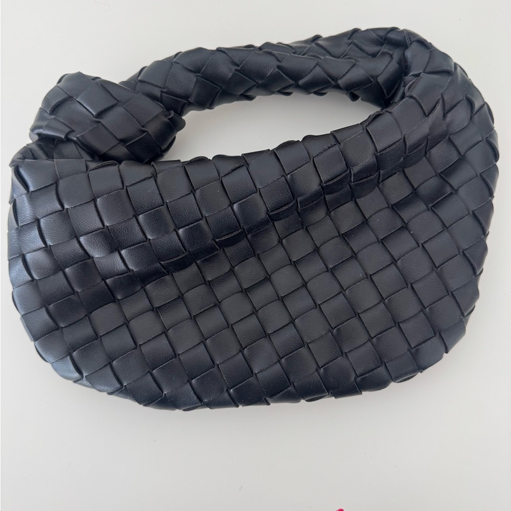 Elegant Black Woven Handbag